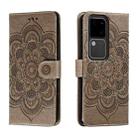 For vivo S18 Sun Mandala Embossing Pattern Phone Leather Case(Grey) - 1
