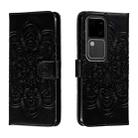 For vivo S18 Sun Mandala Embossing Pattern Phone Leather Case(Black) - 1