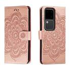 For vivo S18 Sun Mandala Embossing Pattern Phone Leather Case(Rose Gold) - 1