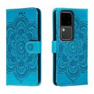 For vivo S18 Sun Mandala Embossing Pattern Phone Leather Case(Blue) - 1