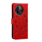 For vivo S18e Sun Mandala Embossing Pattern Phone Leather Case(Red) - 3