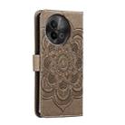 For vivo S18e Sun Mandala Embossing Pattern Phone Leather Case(Grey) - 3