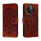 For vivo S18e Sun Mandala Embossing Pattern Phone Leather Case(Brown) - 1