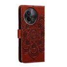 For vivo S18e Sun Mandala Embossing Pattern Phone Leather Case(Brown) - 3