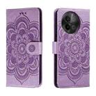 For vivo S18e Sun Mandala Embossing Pattern Phone Leather Case(Purple) - 1