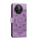 For vivo S18e Sun Mandala Embossing Pattern Phone Leather Case(Purple) - 3