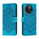 For vivo S18e Sun Mandala Embossing Pattern Phone Leather Case(Blue) - 1