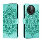 For vivo S18e Sun Mandala Embossing Pattern Phone Leather Case(Green) - 1