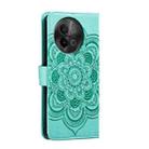 For vivo S18e Sun Mandala Embossing Pattern Phone Leather Case(Green) - 3