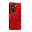 For vivo V29e Sun Mandala Embossing Pattern Phone Leather Case(Red) - 3