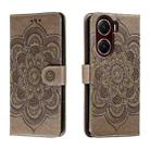 For vivo V29e Sun Mandala Embossing Pattern Phone Leather Case(Grey) - 1