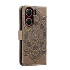 For vivo V29e Sun Mandala Embossing Pattern Phone Leather Case(Grey) - 3