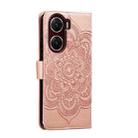 For vivo V29e Sun Mandala Embossing Pattern Phone Leather Case(Rose Gold) - 3