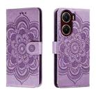 For vivo V29e Sun Mandala Embossing Pattern Phone Leather Case(Purple) - 1