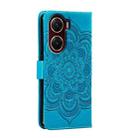 For vivo V29e Sun Mandala Embossing Pattern Phone Leather Case(Blue) - 3