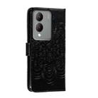 For vivo Y17S Sun Mandala Embossing Pattern Phone Leather Case(Black) - 3