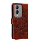 For vivo Y17S Sun Mandala Embossing Pattern Phone Leather Case(Brown) - 3
