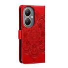 For vivo Y35M+ Sun Mandala Embossing Pattern Phone Leather Case(Red) - 3