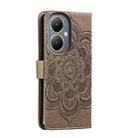 For vivo Y35M+ Sun Mandala Embossing Pattern Phone Leather Case(Grey) - 3