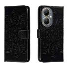 For vivo Y35M+ Sun Mandala Embossing Pattern Phone Leather Case(Black) - 1