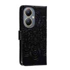 For vivo Y35M+ Sun Mandala Embossing Pattern Phone Leather Case(Black) - 3