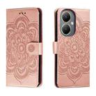 For vivo Y35M+ Sun Mandala Embossing Pattern Phone Leather Case(Rose Gold) - 1