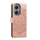 For vivo Y35M+ Sun Mandala Embossing Pattern Phone Leather Case(Rose Gold) - 3