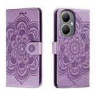 For vivo Y35M+ Sun Mandala Embossing Pattern Phone Leather Case(Purple) - 1