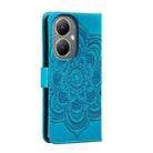 For vivo Y35M+ Sun Mandala Embossing Pattern Phone Leather Case(Blue) - 3