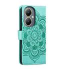 For vivo Y35M+ Sun Mandala Embossing Pattern Phone Leather Case(Green) - 3