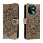 For vivo Y38 Sun Mandala Embossing Pattern Phone Leather Case(Grey) - 1