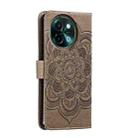 For vivo Y38 Sun Mandala Embossing Pattern Phone Leather Case(Grey) - 3