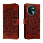 For vivo Y38 Sun Mandala Embossing Pattern Phone Leather Case(Brown) - 1