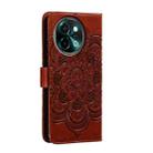 For vivo Y38 Sun Mandala Embossing Pattern Phone Leather Case(Brown) - 3