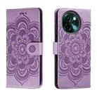 For vivo Y38 Sun Mandala Embossing Pattern Phone Leather Case(Purple) - 1