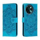 For vivo Y38 Sun Mandala Embossing Pattern Phone Leather Case(Blue) - 1