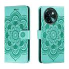 For vivo Y38 Sun Mandala Embossing Pattern Phone Leather Case(Green) - 1