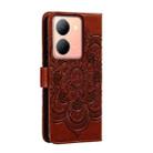 For vivo Y78 Sun Mandala Embossing Pattern Phone Leather Case(Brown) - 3