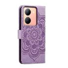 For vivo Y78 Sun Mandala Embossing Pattern Phone Leather Case(Purple) - 3