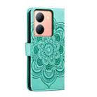 For vivo Y78 Sun Mandala Embossing Pattern Phone Leather Case(Green) - 3