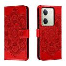 For vivo Y100 5G Sun Mandala Embossing Pattern Phone Leather Case(Red) - 1