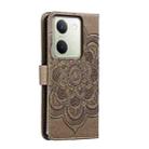 For vivo Y100 5G Sun Mandala Embossing Pattern Phone Leather Case(Grey) - 3