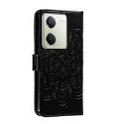 For vivo Y100 5G Sun Mandala Embossing Pattern Phone Leather Case(Black) - 3