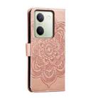 For vivo Y100 5G Sun Mandala Embossing Pattern Phone Leather Case(Rose Gold) - 3