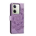 For vivo Y100 5G Sun Mandala Embossing Pattern Phone Leather Case(Purple) - 3