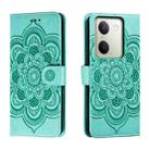 For vivo Y100 5G Sun Mandala Embossing Pattern Phone Leather Case(Green) - 1