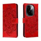 For vivo Y200 5G Sun Mandala Embossing Pattern Phone Leather Case(Red) - 1