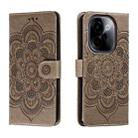 For vivo Y200 5G Sun Mandala Embossing Pattern Phone Leather Case(Grey) - 1