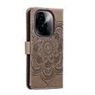 For vivo Y200 5G Sun Mandala Embossing Pattern Phone Leather Case(Grey) - 3