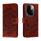 For vivo Y200 5G Sun Mandala Embossing Pattern Phone Leather Case(Brown) - 1